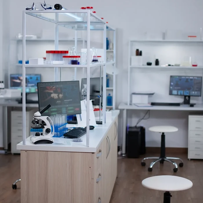 Interior of modern science laboratory with no peop 2023 11 27 04 53 26 utc